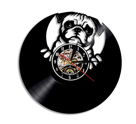 Beling vinylové hodiny Francúzsky buldoček čierne, 59GC2DS8