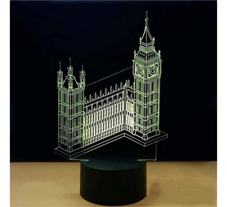 Beling 3D lampa, Big ben 2, 7 farebná SMAQQ5ST