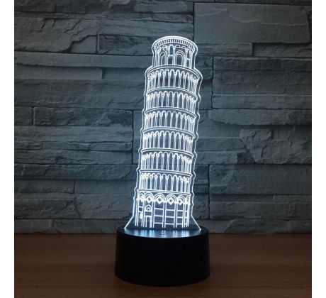 Beling 3D lampa, Šikmá Veža V Pise, 7 farebná SMNSQ209