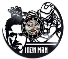 Beling vinylové hodiny Iron Man čierne, 56S9A36Q