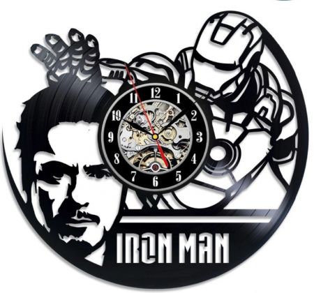 Beling vinylové hodiny Iron Man čierne, 56S9A36Q