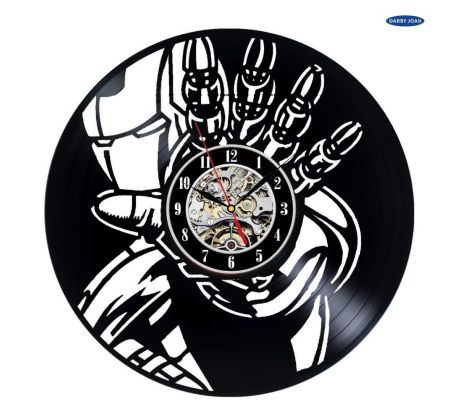 Beling vinylové hodiny Iron Man 2 čierne, 59A36Q57J