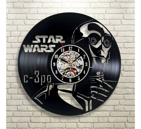 Beling vinylové hodiny C-3PO čierne, 59A365FJQ