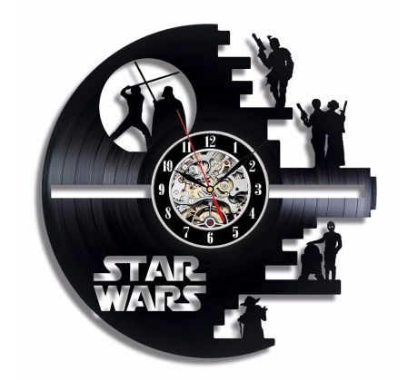 Beling vinylové hodiny Death star čierne, 59A36Q5LH