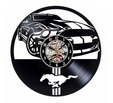 Beling vinylové hodiny Mustang čierne, 5DSXQ57L