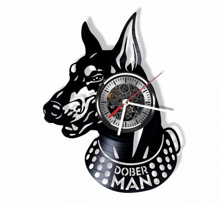 Beling vinylové hodiny Dobermančierne, GLX52Q8