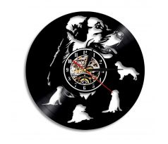 Beling vinylové hodiny Retríver čierne, GLX52Q57