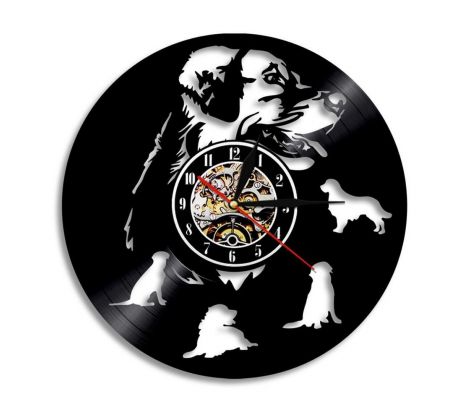 Beling vinylové hodiny Retríver čierne, GLX52Q57