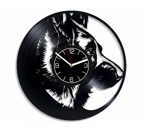 Beling vinylové hodiny Nemecký ovčiak čierne, GLX52Q21
