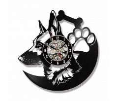 Beling vinylové hodiny Nemecký ovčiak 2 čierne, GLX52Q557