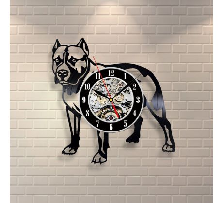 Beling vinylové hodiny Pit bull čierne, GLX52Q71N