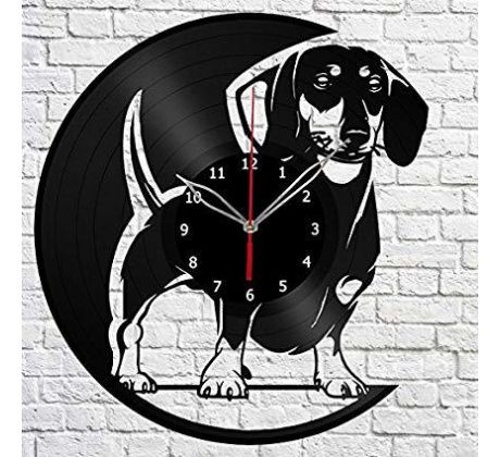 Beling vinylové hodiny Poľovnícky pes  čierne, GLX52Q57Q