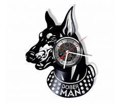Beling nástenne vinylové hodiny Dobermančierne, GLX52Q8