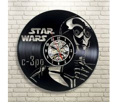 Beling nástenne vinylové hodiny C-3PO čierne, 59A365FJQ