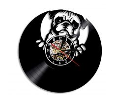 Beling nástenne vinylové hodiny Francúzsky buldoček čierne, 59GC2DS8