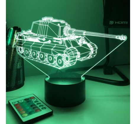 Beling 3D lampa, Tank King Tiger, 7 farebná 1PD5DER