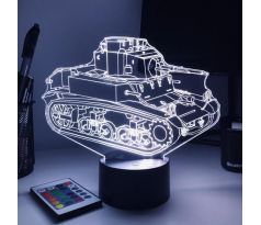 Beling 3D lampa, M3 Stuart ľahký Tank, 7 farebná 1PDSXER