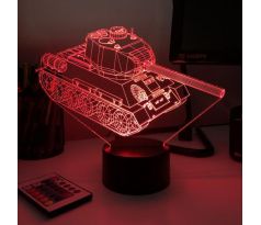 Beling 3D lampa, T-34 Sovietský Tank, 7 farebná 1PDSXELKJR