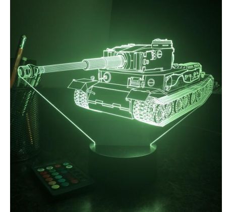 Beling 3D lampa, VK 45.01 Tiger tank, 7 farebná 1PDAQS