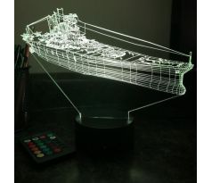 Beling 3D lampa,IJN bojová loď Yamato, 7 farebná 5L6S