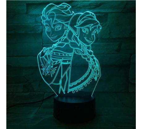 Beling 3D lampa, Anna and Elsa , 7 Farebná RL8