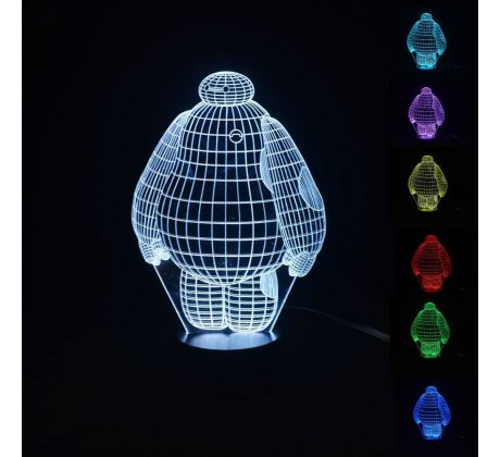 Beling 3D lampa, Baymax , 7 Farebná RL8DD