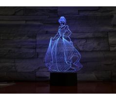 Beling 3D lampa,Cinderella, 7 Farebná RLSQWS