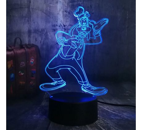 Beling 3D lampa,Goofy, 7 Farebná R55M