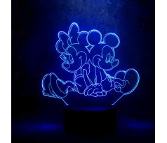 Beling 3D lampa,Mickey a Minnie Mouse 7 Farebná RSD6D