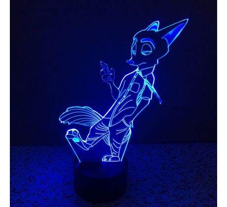 Beling 3D lampa, Nick Wilde  7 Farebná RELO5F