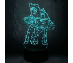 Beling 3D lampa Woody and Buzz Lightyear, 7 Farebná FGO8