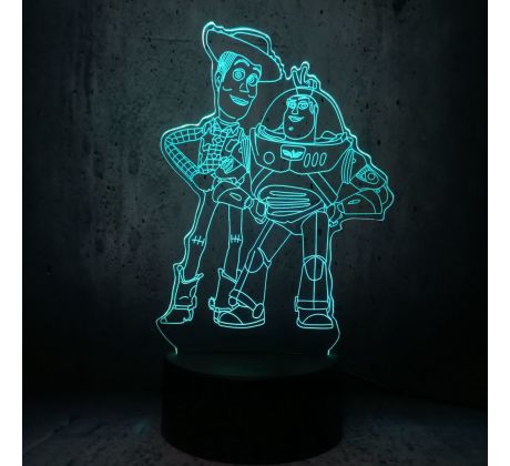 Beling 3D lampa Woody and Buzz Lightyear, 7 Farebná FGO8