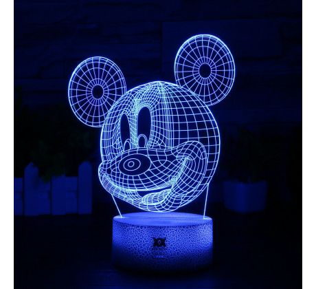Beling 3D lampa Mickey mouse, 7 Farebná QSX8F