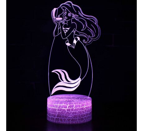 Beling 3D lampa, Ariel – The Little Mermaid , 7 Farebná RL8D