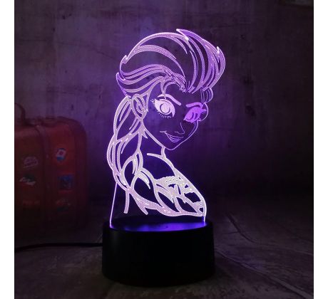 Beling 3D lampa,Elsa, 7 Farebná RLC2