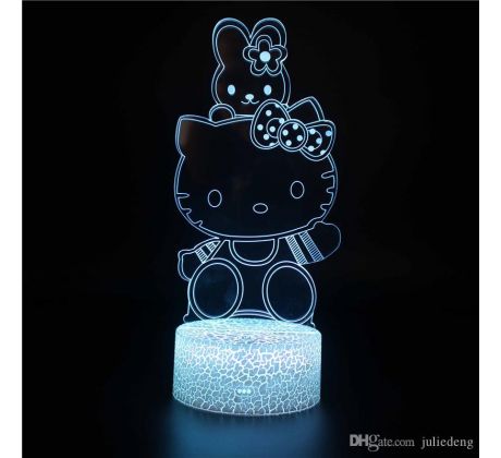 Beling 3D lampa Hello kitty , 7 Farebná QSX8FDDD88