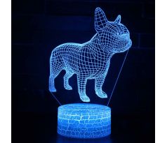 Beling 3D lampa, Francuzky bull dog, 7 farebná S42QASA