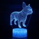 Beling 3D lampa, Francuzky bull dog, 7 farebná S42QASA