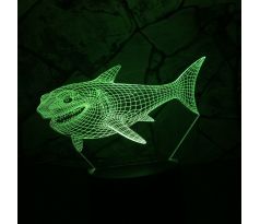 Beling 3D lampa, žralok , 7 farebná DF52XD