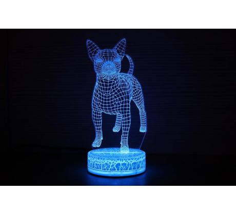 Beling 3D lampa,Čivava 1, 7 farebná QS3DDF52S