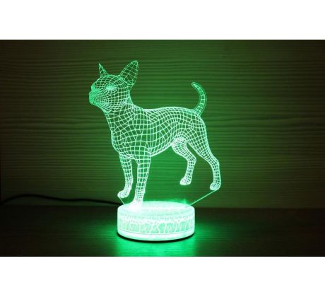 Beling 3D lampa,Čivava 2, 7 farebná QS352SGGF