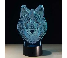 Beling 3D lampa, Sibírsky husky, 7 farebná S274