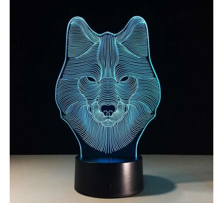 Beling 3D lampa, Sibírsky husky, 7 farebná S274