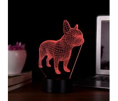 Beling 3D lampa, Francúzsky bull dog, 7 farebná S402