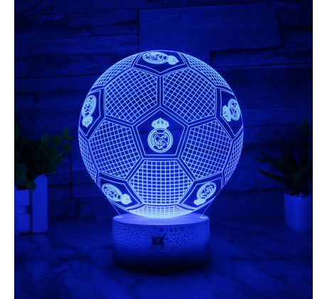 Beling 3D lampa, Lopta  s logom Real Madrid, 7 farebná S200