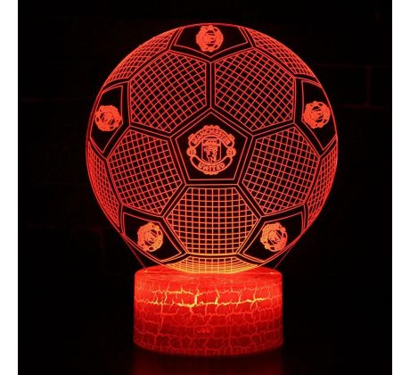 Beling 3D lampa, Lopta  s logom Manchester, 7 farebná S199