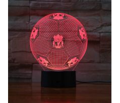 Beling 3D lampa, Lopta s logom Liverpool, 7 farebná S198