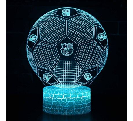 Beling 3D lampa, Lopta  s logom fcb Barcelona, 7 farebná S196