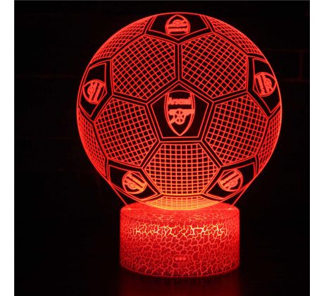 Beling 3D lampa, Lopta s logom Arsenal, 7 farebná S193
