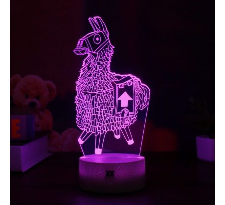 Beling 3D lampa, Fortnite Lama, 7 farebná L3DD41D54